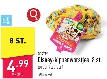 Promoties Disney-kippenworstjes - Aoste - Geldig van 10/01/2024 tot 13/01/2024 bij Aldi