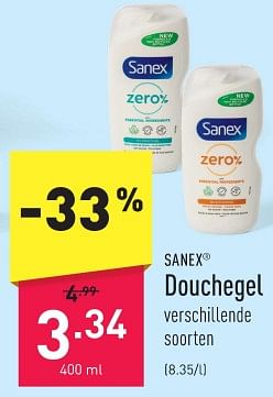 Promoties Douchegel - Sanex - Geldig van 08/01/2024 tot 13/01/2024 bij Aldi