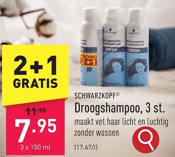 Promoties Droogshampoo - Schwarzkopf - Geldig van 10/01/2024 tot 13/01/2024 bij Aldi