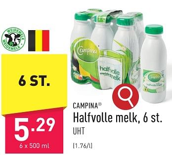 Promoties Halfvolle melk - Campina - Geldig van 10/01/2024 tot 13/01/2024 bij Aldi