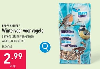 Promoties Wintervoer voor vogels - Happy Nature - Geldig van 10/01/2024 tot 13/01/2024 bij Aldi