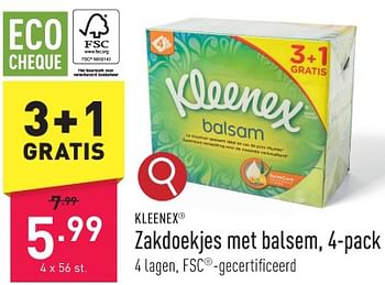 Promoties Zakdoekjes met balsem - Kleenex - Geldig van 10/01/2024 tot 13/01/2024 bij Aldi