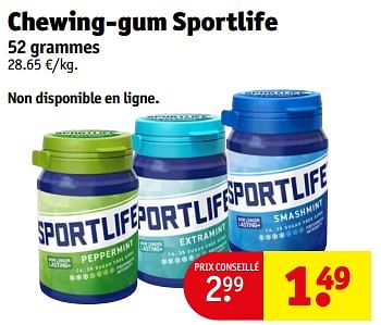 Promotions Chewing-gum sportlife - Sportlife - Valide de 02/01/2024 à 14/01/2024 chez Kruidvat