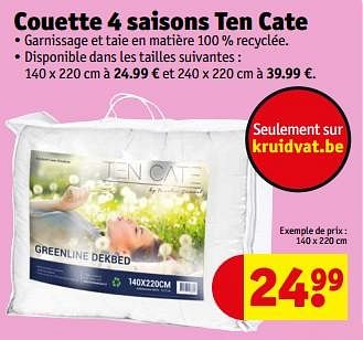 Promotions Couette 4 saisons ten cate - Ten cate - Valide de 02/01/2024 à 14/01/2024 chez Kruidvat
