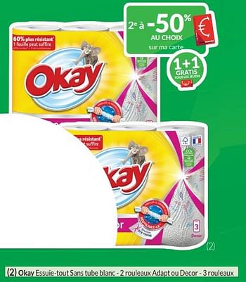 Promotions Okay essuie-tout sans tube blanc - adapt ou decor - Okay - Valide de 01/01/2024 à 31/01/2024 chez Intermarche