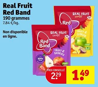 Promotions Real fruit red band - Red band - Valide de 02/01/2024 à 14/01/2024 chez Kruidvat