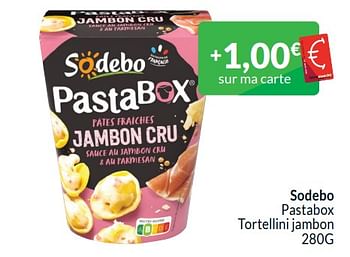 Promotions Sodebo pastabox tortellini jambon - Sodebo - Valide de 01/01/2024 à 31/01/2024 chez Intermarche