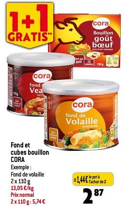 Promotions Fond et cubes bouillon cora - Produit maison - Match - Valide de 03/01/2024 à 09/01/2024 chez Match