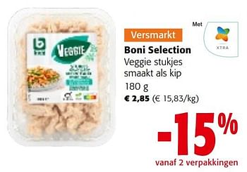Promotions Boni selection veggie stukjes smaakt als kip - Boni - Valide de 02/01/2024 à 16/01/2024 chez Colruyt