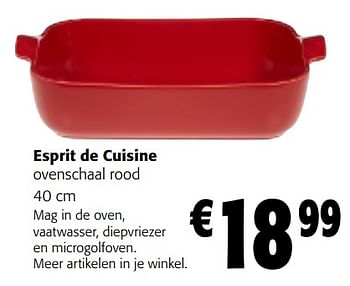 Promotions Esprit de cuisine ovenschaal rood - Produit maison - Colruyt - Valide de 02/01/2024 à 16/01/2024 chez Colruyt