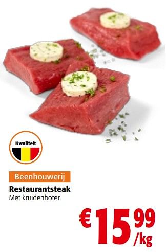 Promoties Restaurantsteak - Huismerk - Colruyt - Geldig van 02/01/2024 tot 16/01/2024 bij Colruyt