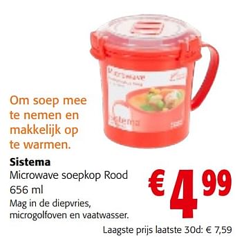 Promoties Sistema microwave soepkop rood - Sistema - Geldig van 02/01/2024 tot 16/01/2024 bij Colruyt