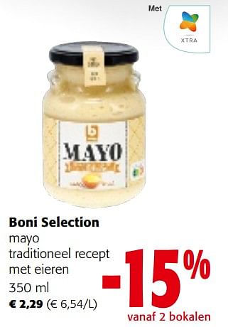 Promoties Boni selection mayo traditioneel recept met eieren - Boni - Geldig van 02/01/2024 tot 16/01/2024 bij Colruyt