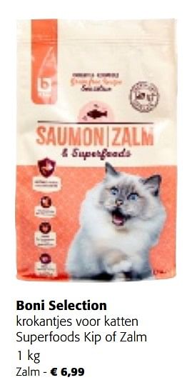 Promoties Boni selection krokantjes voor katten superfoods zalm - Boni - Geldig van 02/01/2024 tot 16/01/2024 bij Colruyt