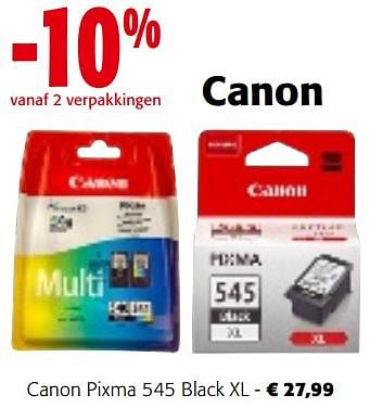 Promoties Canon pixma 545 black xl - Canon - Geldig van 02/01/2024 tot 16/01/2024 bij Colruyt