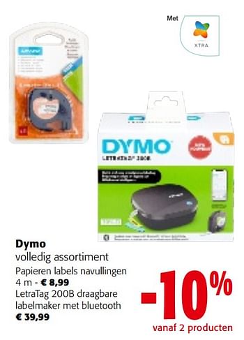 Promoties Dymo volledig assortiment - Dymo - Geldig van 02/01/2024 tot 16/01/2024 bij Colruyt