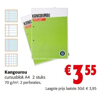 Promoties Kangourou cursusblok a4 - Kangourou - Geldig van 02/01/2024 tot 16/01/2024 bij Colruyt