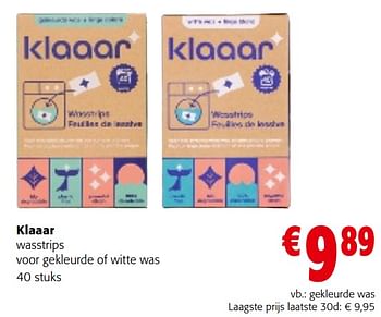 Promoties Klaaar wasstrips voor gekleurde was - klaaar - Geldig van 02/01/2024 tot 16/01/2024 bij Colruyt
