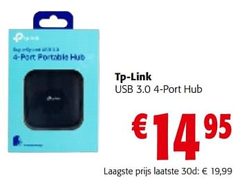 Promoties Tp-link usb 3.0 4-port hub - TP-LINK - Geldig van 02/01/2024 tot 16/01/2024 bij Colruyt