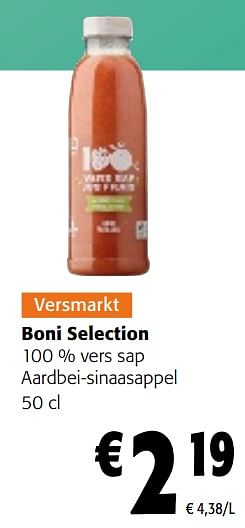 Promoties Boni selection 100 % vers sap aardbei-sinaasappel - Boni - Geldig van 02/01/2024 tot 16/01/2024 bij Colruyt