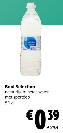 Promoties Boni selection natuurlijk mineraalwater met sportdop - Boni - Geldig van 02/01/2024 tot 16/01/2024 bij Colruyt