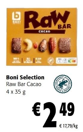 Promoties Boni selection raw bar cacao - Boni - Geldig van 02/01/2024 tot 16/01/2024 bij Colruyt