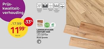Promoties Laminaatvloer century oak - Thys - Geldig van 03/01/2024 tot 29/01/2024 bij Brico