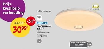 Promoties Plafondlamp mauve - Philips - Geldig van 03/01/2024 tot 29/01/2024 bij Brico