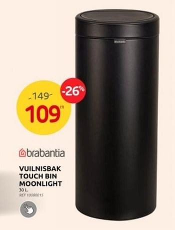 Promoties Vuilnisbak touch bin moonlight - Brabantia - Geldig van 03/01/2024 tot 29/01/2024 bij Brico