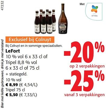 Promoties Lefort 10 % vol of tripel - Lefort - Geldig van 02/01/2024 tot 16/02/2024 bij Colruyt