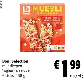 Promoties Boni selection mueslirepen yoghurt + aardbei - Boni - Geldig van 02/01/2024 tot 16/02/2024 bij Colruyt