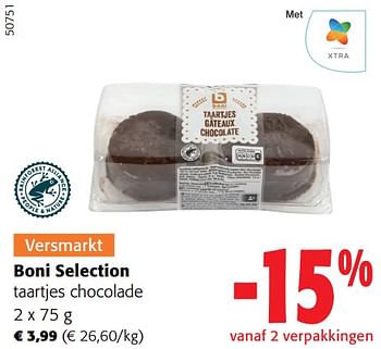 Promoties Boni selection taartjes chocolade - Boni - Geldig van 02/01/2024 tot 16/02/2024 bij Colruyt