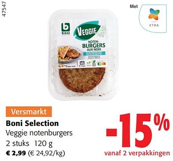 Promoties Boni selection veggie notenburgers - Boni - Geldig van 02/01/2024 tot 16/02/2024 bij Colruyt
