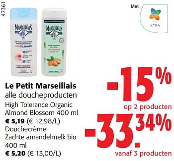 Promoties Le petit marseillais alle doucheproducten - Le Petit Marseillais - Geldig van 02/01/2024 tot 16/02/2024 bij Colruyt