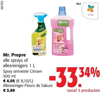Promoties Mr. propre alle sprays of allesreinigers - Mr. Proper - Geldig van 02/01/2024 tot 16/02/2024 bij Colruyt