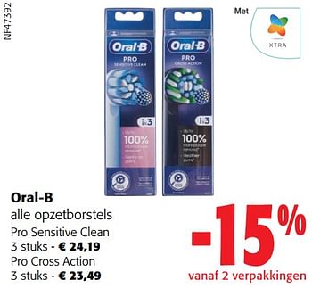 Promoties Oral-b alle opzetborstels - Oral-B - Geldig van 02/01/2024 tot 16/02/2024 bij Colruyt
