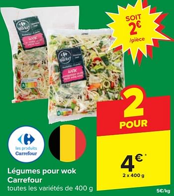 Promotions Légumes pour wok carrefour - Produit Maison - Carrefour Express - Valide de 03/01/2024 à 09/01/2024 chez Carrefour Express