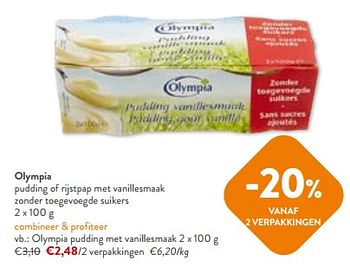 Promoties Olympia pudding met vanillesmaak - Olympia - Geldig van 02/01/2024 tot 16/01/2024 bij OKay
