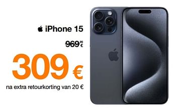 Promoties Apple iphone 15 - Apple - Geldig van 03/01/2024 tot 31/01/2024 bij Orange