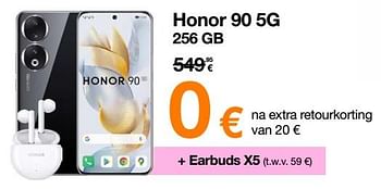 Promoties Honor 90 5g 256 gb - Honor - Geldig van 03/01/2024 tot 31/01/2024 bij Orange