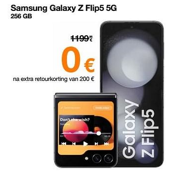 Promoties Samsung galaxy z flip5 5g 256 gb - Samsung - Geldig van 03/01/2024 tot 31/01/2024 bij Orange