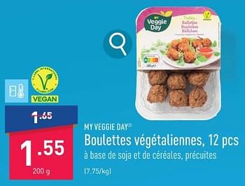 Promoties Boulettes végétaliennes - My Veggie Day - Geldig van 08/01/2024 tot 13/01/2024 bij Aldi