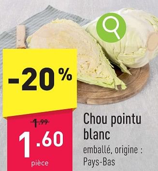 Promotions Chou pointu blanc - Produit maison - Aldi - Valide de 08/01/2024 à 13/01/2024 chez Aldi