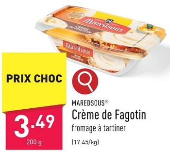 Promotions Crème de fagotin - Maredsous - Valide de 10/01/2024 à 13/01/2024 chez Aldi