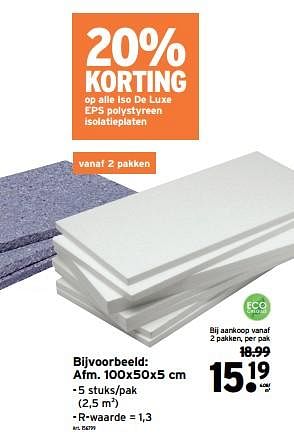 Promoties Iso de luxe eps polystyreen isolatieplaten - Huismerk - Gamma - Geldig van 03/01/2024 tot 30/01/2024 bij Gamma