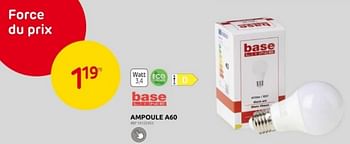Promotions Ampoule a60 - Base Line - Valide de 03/01/2024 à 29/01/2024 chez Brico
