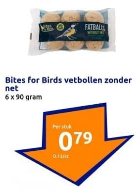 Promoties Bites for birds vetbollen zonder net - Bites for Birds - Geldig van 03/01/2024 tot 09/01/2024 bij Action