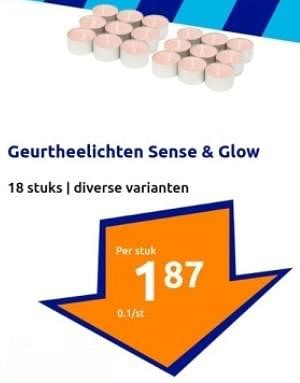 Promoties Geurtheelichten sense + glow - Huismerk - Action - Geldig van 03/01/2024 tot 09/01/2024 bij Action