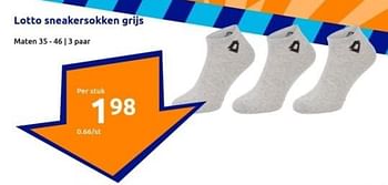 Promoties Lotto sneakersokken grijs - Lotto - Geldig van 03/01/2024 tot 09/01/2024 bij Action