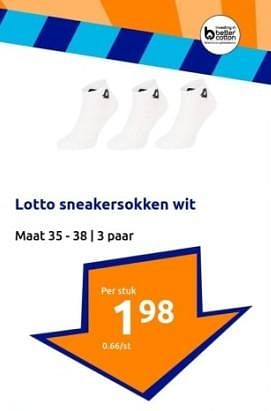 Promoties Lotto sneakersokken wit - Lotto - Geldig van 03/01/2024 tot 09/01/2024 bij Action
